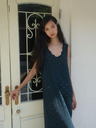 Vintage Weave Long Dress_Dark Gray - oursaalty - Modalova