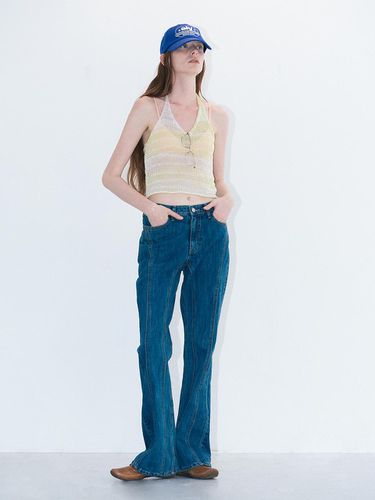 Denim Boots Cut Line Pants - answerisyes - Modalova