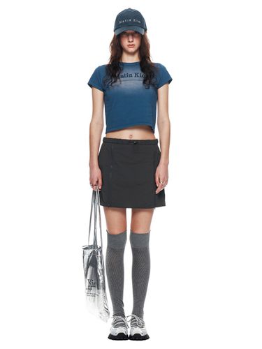 Double Zipper Point Banding Mini Skirt_Charcoal - Matin Kim - Modalova