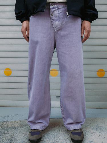 Latched Tapered Twill Pants_Washed Purple - karactor - Modalova