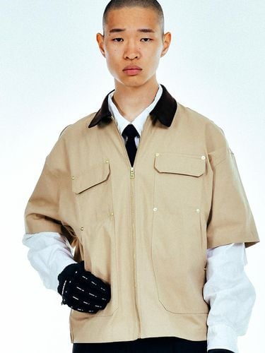 Mechanic Short Sleeve Work Jacket_Camel - C.O.M.E - Modalova