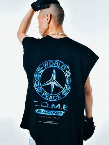 WORLD PEACE Oversized Raw Edge Sleeveless T-Shirt - C.O.M.E - Modalova