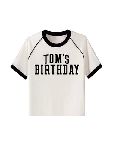 Tom's Birthday Ringer T-shirt_Black - TOMS BIRTHDAY - Modalova