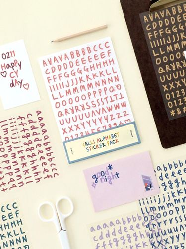 Calligraphy Alphabet Number Sticker Pack - iconic - Modalova