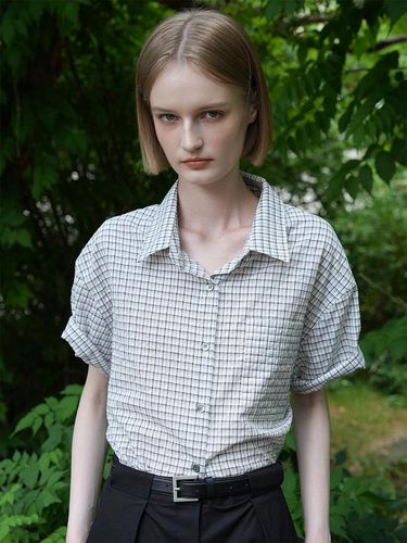 Ivy Check Shirt Blouse_White - LEIE - Modalova