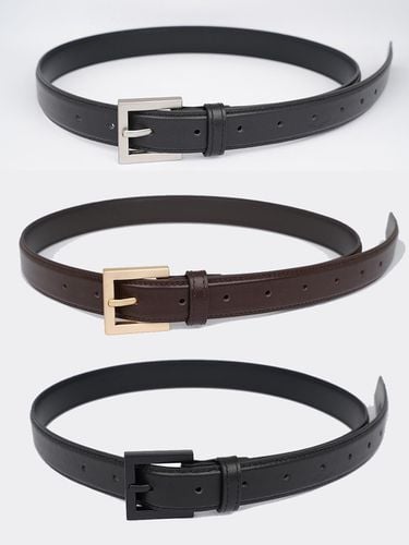 Square Buckle Leather Volume Belt - LEIE - Modalova