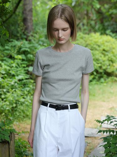 Lyn Cotton T-shirt_Melange Grey - LEIE - Modalova