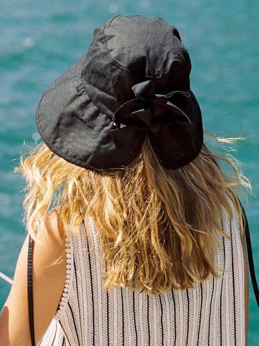 Ribbon Slit Bucket Hat_Black - SURFEA - Modalova