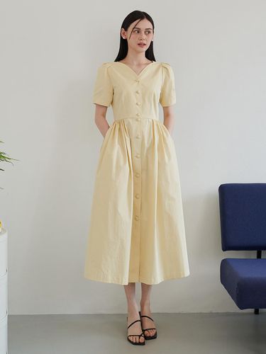 Cotton Tulip Volume Dress_Yellow - F.cocoromiz - Modalova