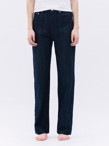 Mid Rise Soft Denim Pants_Dark Blue - WEARIS - Modalova