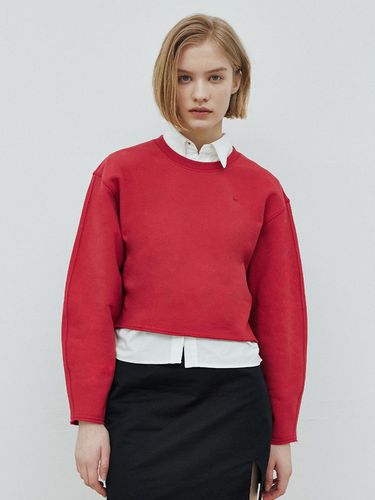 Cut Off Crop Sweatshirt_Red - WEARIS - Modalova