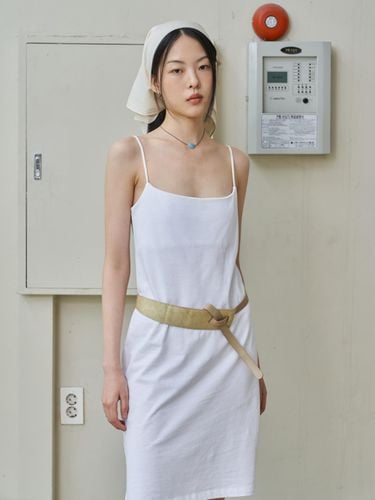 Square Neck Sleeveless Dress_White - WEARIS - Modalova