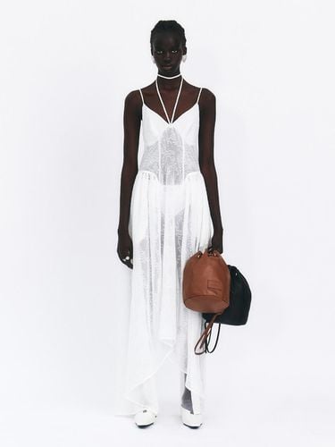 Sheer Midi Dress With Neck Strap Tie_White - GABRIEL LEE - Modalova