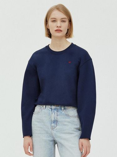 Cut Off Crop Sweatshirt_Navy - WEARIS - Modalova