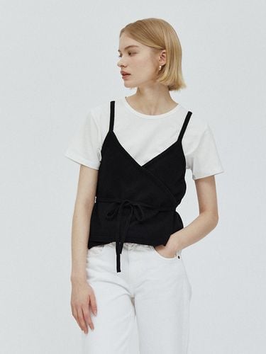 Linen Cotton Knit Bustier Top_Black - WEARIS - Modalova