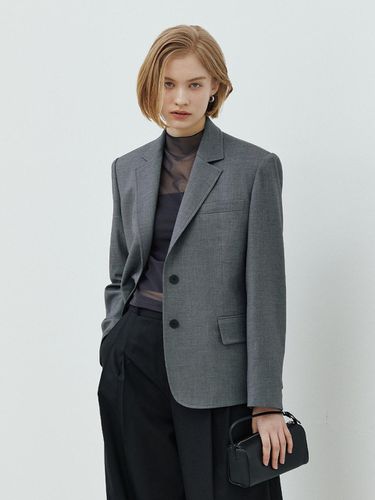 Semi Overfit Wool Stretch Tailored Jacket_Grey - WEARIS - Modalova