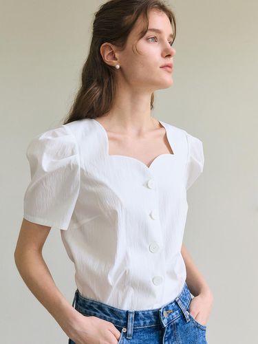 Heart Neck Blouse / White - PAUL&ALICE - Modalova