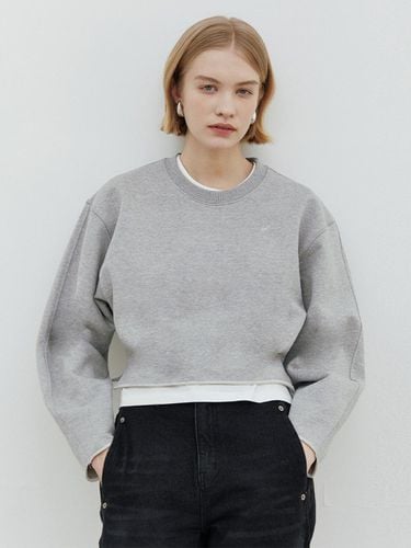 Cut Off Crop Sweatshirt_Grey - WEARIS - Modalova