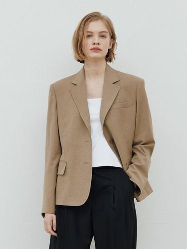 Semi Overfit Wool Stretch Tailored Jacket_Beige - WEARIS - Modalova