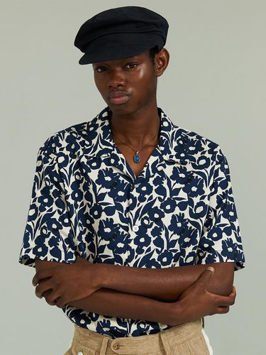 Well Hand Made Pattern Organic Cotton Shirt_Navy - beyondcloset - Modalova