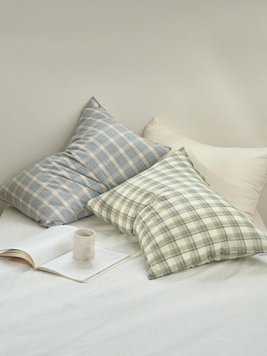 Soft Check Cotton Pillow Cover - DECOVIEW - Modalova