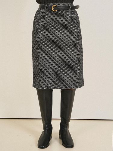 Rosie Flower Jacquard Skirt _ Black - LEIE - Modalova