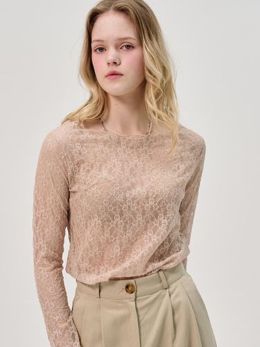 Serena Lace Seethrough Top_Beige - SORRY TOO MUCH LOVE - Modalova