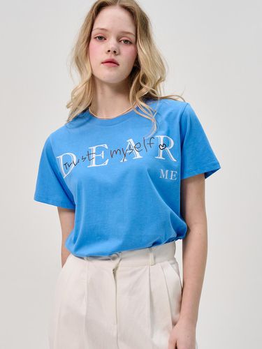 Dear Me Half Sleeve T-shirt_Blue - SORRY TOO MUCH LOVE - Modalova