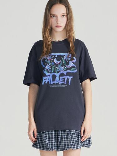 Brush Logo Flower T-shirt_Charcoal - FALLETT - Modalova