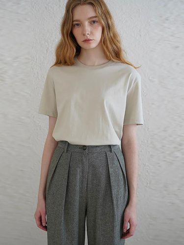 Liza Silk Cotton T-Shirt _ Beige - LEIE - Modalova