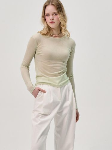 Soft Slim Tencel Line T-Shirt_Mint - SORRY TOO MUCH LOVE - Modalova