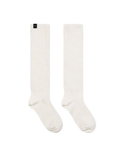 Rib Knee Socks_White - INJIACTIVE - Modalova