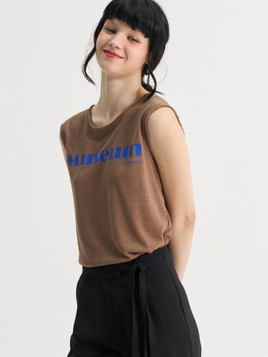 Museum Linen Sleeveless T-shirt_Brown - SORRY TOO MUCH LOVE - Modalova