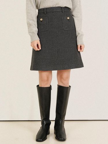 Ria Wool Tweed Skirt _ Gray - LEIE - Modalova