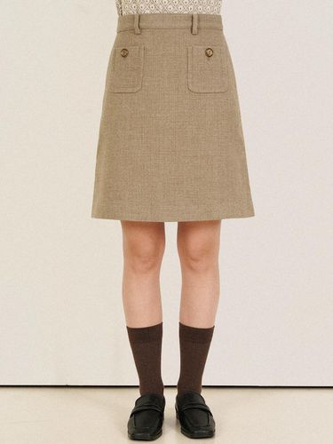 Ria Wool Tweed Skirt _ Beige - LEIE - Modalova