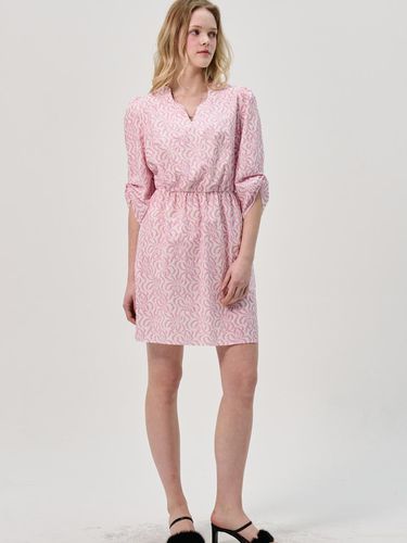 Wave Neck Cotton Dress_Pink - SORRY TOO MUCH LOVE - Modalova