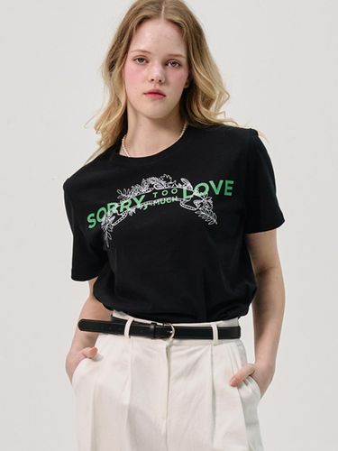 Flower Soluv Logo Half Sleeve T-shirt_Black - SORRY TOO MUCH LOVE - Modalova