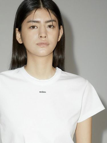 SUPIMA Curlup Neck Embroidery T-shirt - emkm - Modalova