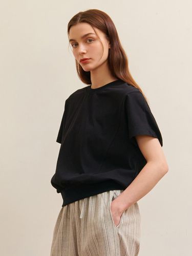 Cutting Half Sleeve Sweatshirt - camino - Modalova