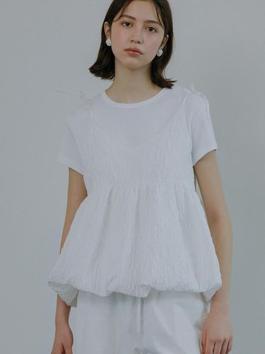 Jacquard Volume Sleeveless Top_White - OTHERS - Modalova