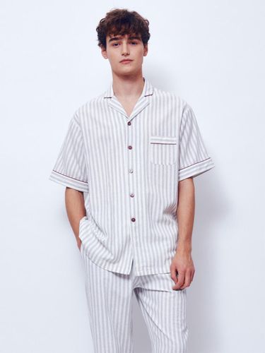 Men Soft Stripe Cotton Pajamas - SUNDAY LOUNGE - Modalova