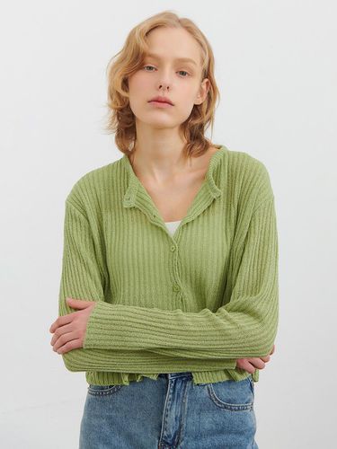 Ribbed Summer Boucl Cardigan Green - camino - Modalova