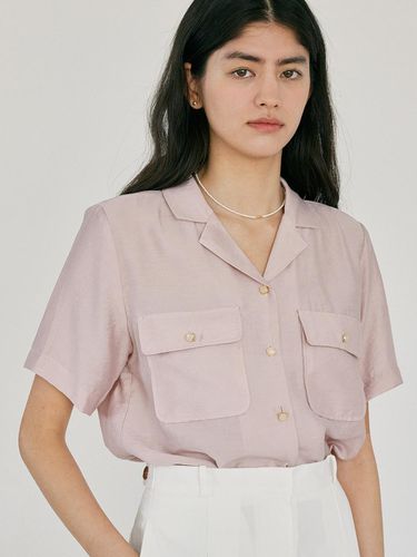 H Jewel Open Collar Shirt_Pale Pink - ANEDIT - Modalova