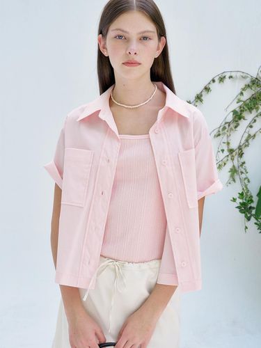 S Semi Crop Pocket Shirt_Pink - ANEDIT - Modalova