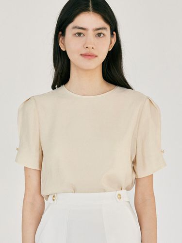 H Dahlia Half Jewel Blouse_Light Beige - ANEDIT - Modalova