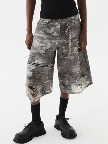 Destroyed Carpenter Bermuda Denim Pants_Camo - DNSR - Modalova