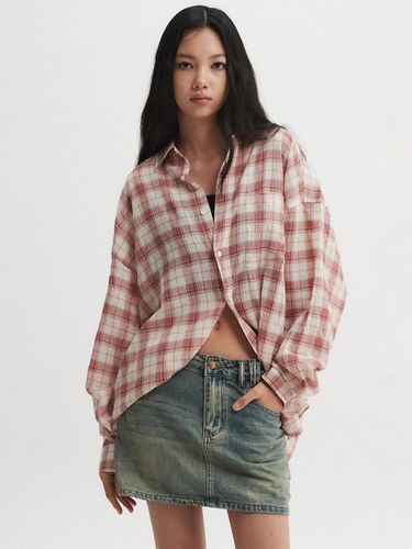 Oversized Check Shirt_Pink - DNSR Women - Modalova