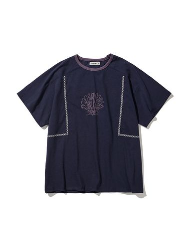 Shell Ringer Half T-shirt_Navy - karactor - Modalova