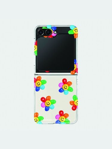 Smile Daisy Pattern Z Flip Clear Hard Case - theninemall - Modalova