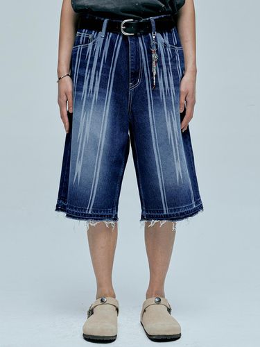 Navajo Pattern Cut Off Bermuda Pants Indigo Blue - KND - Modalova